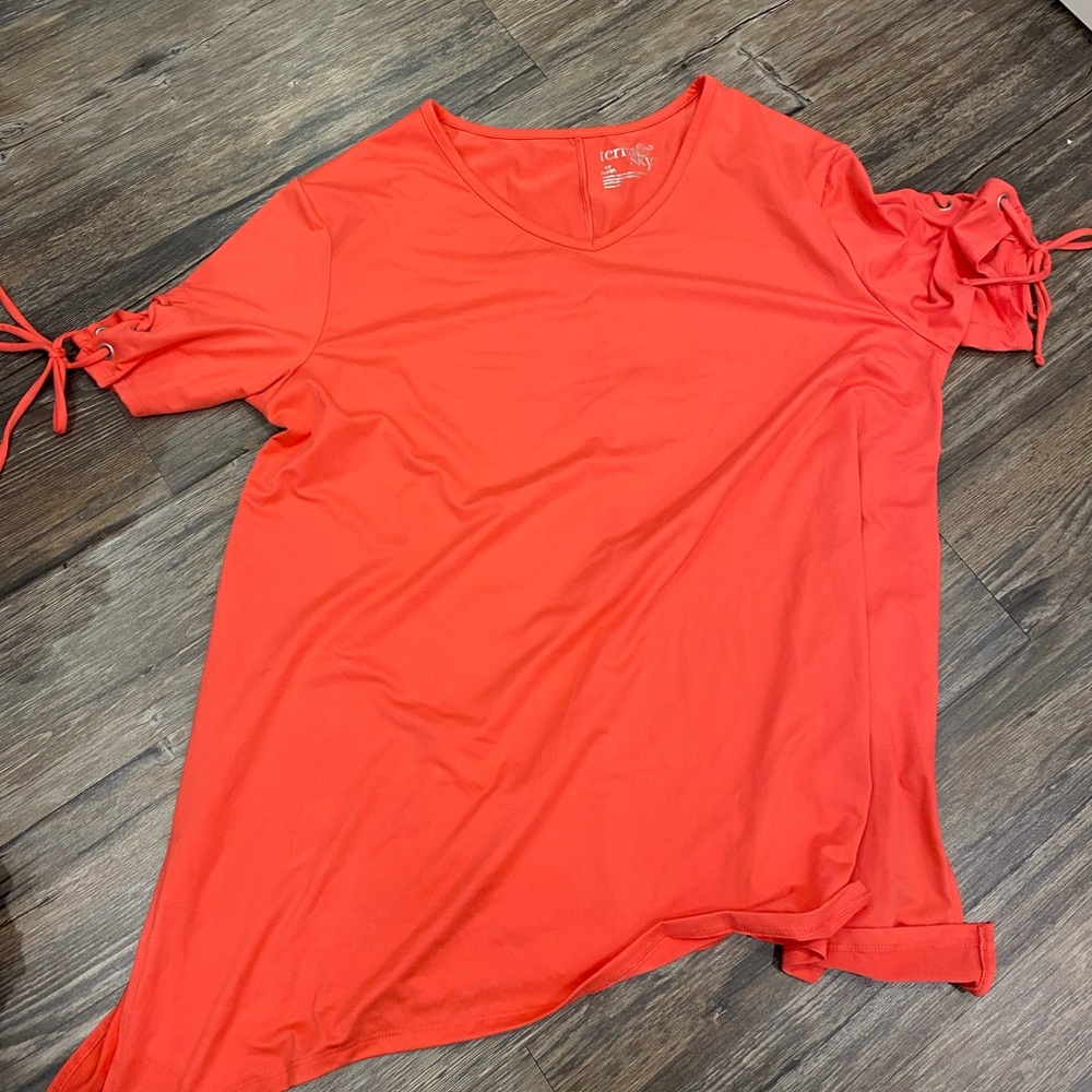 Women’s blouse bright orange short sleeve